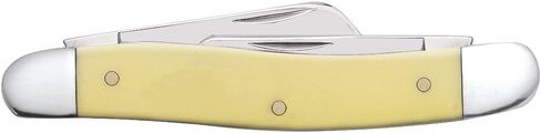 Case XX WR Pocket Knife Medium Stockman, Yellow Synthetic Handle, Carbon Steel Blades, Length Closed: 3 5/8 Inches W/Sharpening Stone in Kuwait