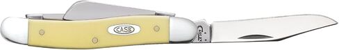 Case XX WR Pocket Knife Medium Stockman, Yellow Synthetic Handle, Carbon Steel Blades, Length Closed: 3 5/8 Inches W/Sharpening Stone in Kuwait