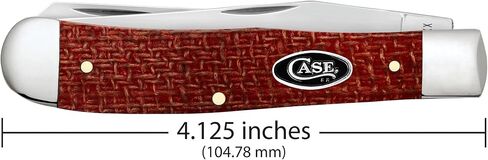 Case XX Pocket Knife TRAPPER - DARK RED BURLAP MICARTA Item #12270-10254 CS - Length Closed: 4 1/8Inches in Kuwait