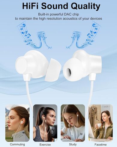 USB C Headphones for iPhone 17 16 15 Pro Max Plus iPad, USB-C in-Ear Buds in Kuwait