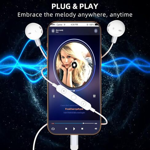 Jelanry USB C Headphones with Microphone Type-C Wired Magnetic Earbud White in Kuwait