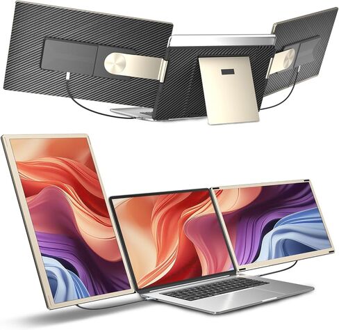 Laptop Screen Extender,15.6" Portable Monitor, FHD 1080P Ultra-Slim Travel Monitor with Speakers, Triple Display Extension, Compatible with 13-17.3" Laptops in Kuwait