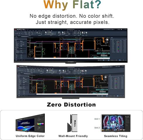 INNOCN 49" Monitor WFHD 1080P 144Hz Flat Screen Split for Productivity in Kuwait
