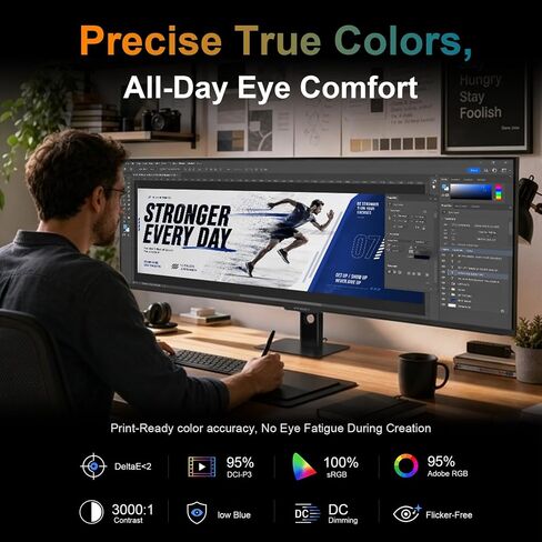 INNOCN 49" Monitor WFHD 1080P 144Hz Flat Screen Split for Productivity in Kuwait