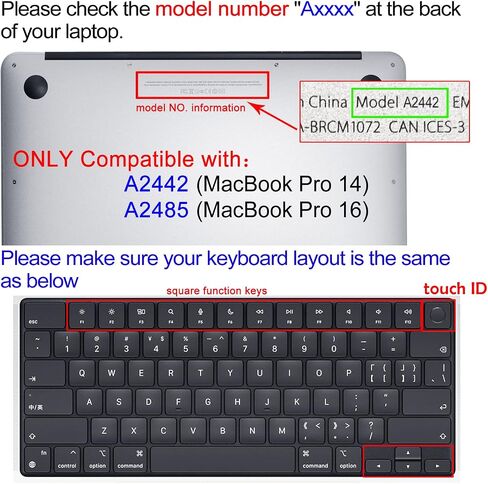 Keyboard Cover for MacBook Pro 14''/16'' (A2442 A2779 A2918 A2992 A2485 A2780 A2991) M1 M2 M3 Pro/Max, MacBook Air 13.6''/15'' (A2941 A3114 A2681 A3113) M2 M3, Bohemian in Saudi Arabia