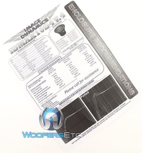 Image Dynamics IDMAX10 V.4 D4 10" Dual 4-Ohm IDMAX V.4 Series Subwoofer in Kuwait