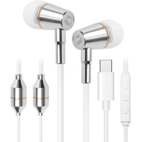 ibrain Airtube Headphones for Safe Listening with Microphone Volume Control, Air Tube Earbuds with Type C for Hearing Protection, Wired Headsets with 3 Eartips for Work, Meeting, Sleep, Gym (Black) in Kuwait
