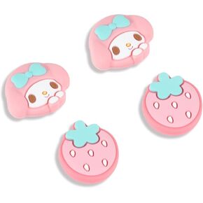 Kuitmor 4PCS Thumb Grips Caps Compatible with Switch/OLED/Lite, Kawaii Charactor Thumbs Grip, Soft Silicone Switch Joystick Cover for JonCon, KLM Skull Style, Black & Purple in Saudi Arabia
