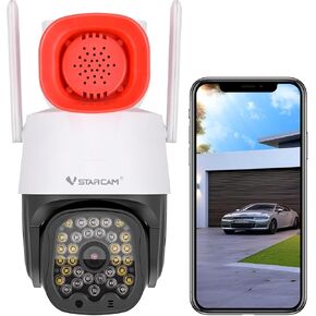 VSTARCAM 3MP Security Camera Outdoor,Home Camera Security, Outdoor WiFi Camera with 2.5-Inch High-Decibel Speaker, 360° PTZ Camera, Motion Detection,Two-Way Audio,Siren, Color Night Vision 01 in Kuwait