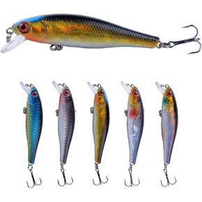1pc Japan Hot Model Sinking Minnow Fishing Lures 3.35inch 9.2G Jerkbait with 3D Eyes & Sharp Treble Hooks, Lifelike Skin Artificial Bait for Saltwater & Freshwater in Saudi Arabia