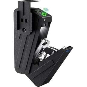 NGTeco Biometric Gun Safe for Handgun - Hidden Pistol/Handgun Safe, Fingerprint Gun Safe with Passcode & Backup Key, Secure Steel Drop-Down Mounted Hidden Gun Storage in Kuwait