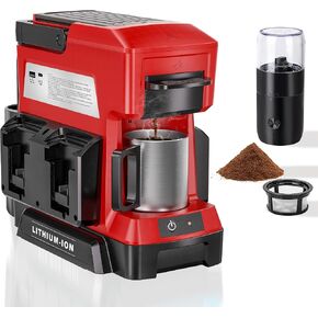 Taingwei Cordless Coffee Maker for Milwaukee M18 18V Battery, Portable Drip Coffee Maker with Electric Coffee Grinder for RV, Camping, Travel, Car, Hiking (Battery Not Included) in Kuwait