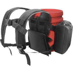 Backpack for 5 Gallon Buckets for Fishing, Apple Picking, Hunting - Universal Bucket Organizer with Pocket, Equipped with Adjustable Straps, Black in Kuwait