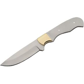 SZCO Supplies 8.25" Full Tang Straight Point Blade Blank Knife for Men - DIY Fixed Blade Knife with Sheath, Stainless Steel Blade Blank with Brass Bolster – in Saudi Arabia