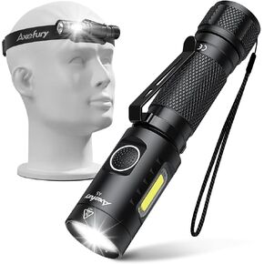 Flashlight, Magnetic LED Flashlight,Small Powerful EDC Flashlight A5 with COB Side Light,700 lumens,6 Modes,2 Types Batteries,Waterproof for Camping, Emergency(Not Included Battery) Gift in Kuwait