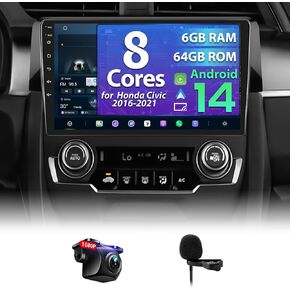 Upgrade 8 Core 6G+64G Android 14 Car Radio for Honda Civic 2016-2021 in Kuwait