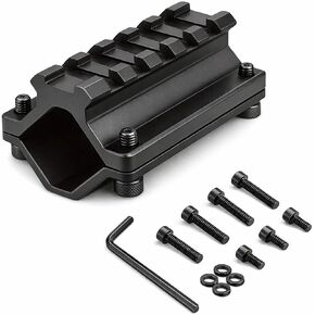 360 Tactical Shotgun Single Rail Barrel Mount 5 Slots 2.5" Two Piece Design Clamps To Barrel Diameters .75" to 1.1" Five Slot Barrel Mount in Kuwait
