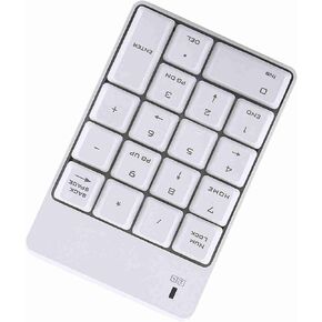 Bewinner Wireless USB Numeric Keypad, 2.4GHz 18 Keys Number Pad for Laptop, Numpad with Plug and Play, Mini Portable Keypad for Notebook PC, White (White) in Kuwait