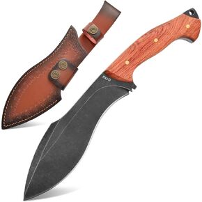 Gtkii GTK47 Fixed Blade Knife 1CM Thick DC53 Steel Blade Full Tang Rosewood Handle Heavy Duty Fix Knifes for Camping Bushcraft(Black) in Kuwait