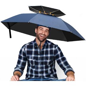 37in Extra Lager Hands-Free Umbrella Hat for Adult in Kuwait