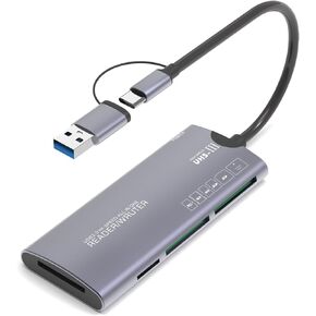 SWOFY USB 3.0 Card Reader 6 in 1 Adapter Hub- Plug & Play, Compatible with Apple & Windows, Supports SD, Micro SD, MS,M2,XD,CF Cards for Windows, Mac, Android, SWOFY MP3 Player,Camera in Kuwait