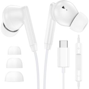 USB C Headphones, 2 Pack Wired Earbuds for Samsung S26Ultra S26+ S25 in Kuwait