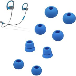 Replacement Eartips Compatible with Powerbeats 3 Powerbeats 2/1, 4 Pairs Replacement Earbuds Silicone Ear Tips Eargels Set - Small, Medium, Large and Double Flange (Black) in Saudi Arabia