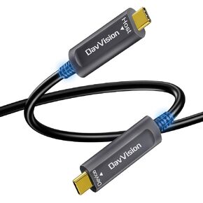 USB C Fiber Optic Cable 50 FT, 10Gbps USB 3.2 Gen2 Active USB C Cable with German SiliconLine Chip, Ultra Slim & Long Distance for Logitech 4K Camera,VR/AR,Video Conference,Industrial System in Kuwait
