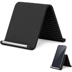 Flexible Silicone Phone Holder,Foldable Silicone Phone Holder,Flexible Phone Stand,Adjustable Foldable Holder for Phones Tablets Laptops, Portable Tablet Stand(Black) in Saudi Arabia