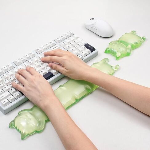 Gel Keyboard and Mouse Wrist Rest Set – Green Clear Cat Wrist Rest in Kuwait