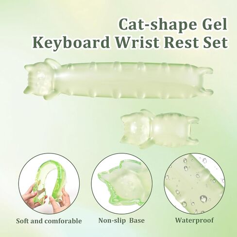 Gel Keyboard and Mouse Wrist Rest Set – Green Clear Cat Wrist Rest in Kuwait