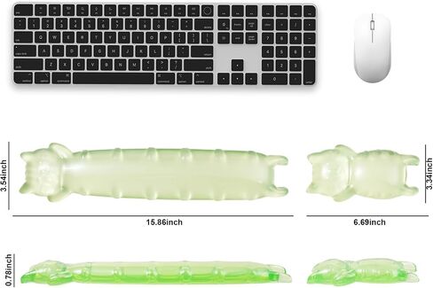 Gel Keyboard and Mouse Wrist Rest Set – Green Clear Cat Wrist Rest in Kuwait