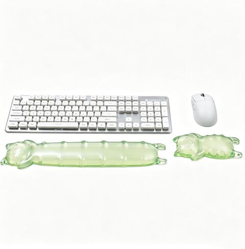 Gel Keyboard and Mouse Wrist Rest Set – Green Clear Cat Wrist Rest in Kuwait