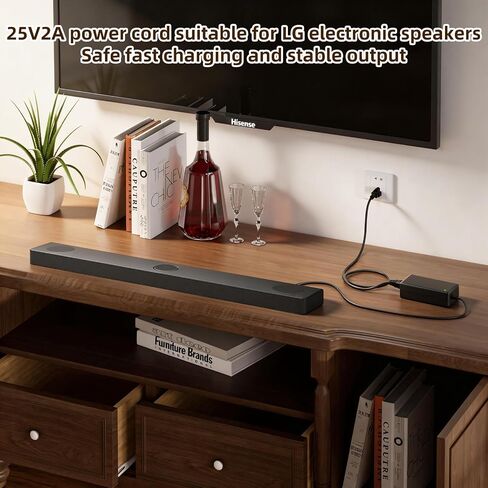25V Power Adapter for LG SoundBar Power Cord for LG SN8YG SN7Y SN7R SN6Y SN5Y SJ4 SJ4Y SJC8 SJ5 NB3540 NB3730A NB3732A NB3740 NB3740A NB4530 LAS851M DA-50F25 DA -38A25 EAY62909702 AC Adapter in Kuwait