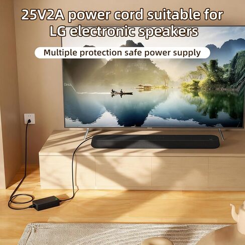 25V Power Adapter for LG SoundBar Power Cord for LG SN8YG SN7Y SN7R SN6Y SN5Y SJ4 SJ4Y SJC8 SJ5 NB3540 NB3730A NB3732A NB3740 NB3740A NB4530 LAS851M DA-50F25 DA -38A25 EAY62909702 AC Adapter in Kuwait