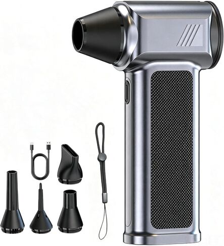 Compressed Air Duster -115000RPM Super Power Electric Air Blower | 3-Gear Adjustable Mini Dust Cleaner with Fast Charging for Office Computer, Keyboard, House, Outdoor and Car in Saudi Arabia