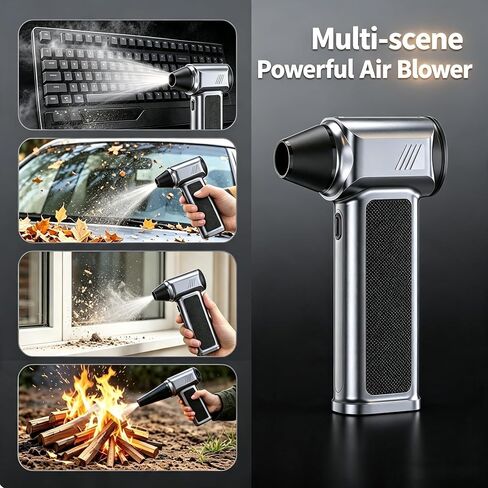 Compressed Air Duster -115000RPM Super Power Electric Air Blower | 3-Gear Adjustable Mini Dust Cleaner with Fast Charging for Office Computer, Keyboard, House, Outdoor and Car in Saudi Arabia