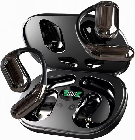 Hsility Wireless Earbuds Bluetooth Earbuds Built-in Mic with Ear Hooks 50H Playtime Ear Buds LED Display Charging Case Waterproof Design for Running Fitness in Saudi Arabia