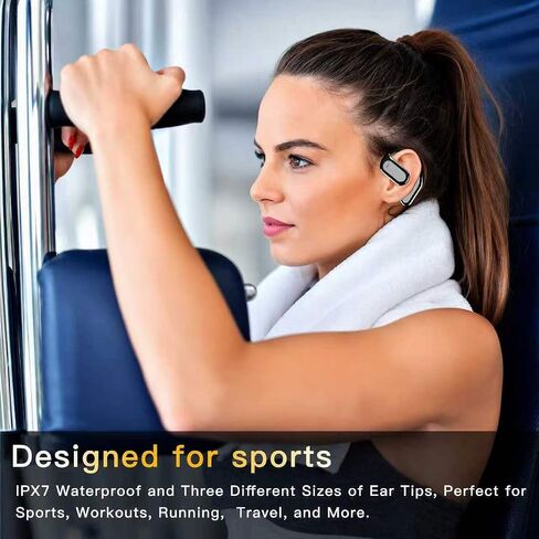 Hsility Wireless Earbuds Bluetooth Earbuds Built-in Mic with Ear Hooks 50H Playtime Ear Buds LED Display Charging Case Waterproof Design for Running Fitness in Saudi Arabia