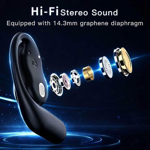 Hsility Wireless Earbuds Bluetooth Earbuds Built-in Mic with Ear Hooks 50H Playtime Ear Buds LED Display Charging Case Waterproof Design for Running Fitness in Saudi Arabia