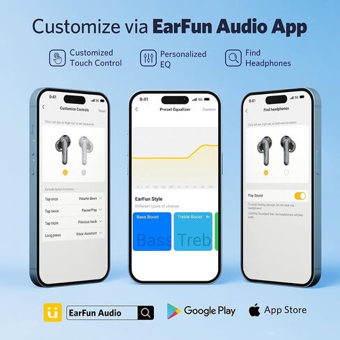 EarFun Air 2 Wireless Earbuds, 10mm Drivers with LDAC Bluetooth Earbuds in Saudi Arabia