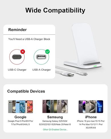 Pixel Wireless Charger 15W Fast Charging Foldable Stand for Google Pixel 10 in Kuwait
