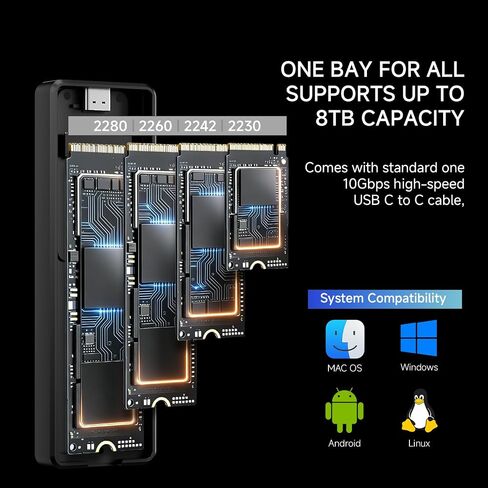 Thermalright HR-EB120 20G C Black-Aluminum housing with Active Cooling,NVMe Protocol Enclosure.USB 3.2 Gen 2, 20Gbps high-Speed Transfer.Suitable for Computers, Tablets, etc. Stable Transmission in Kuwait