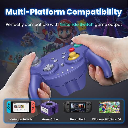 2.4 GHz Wireless GameCube Controller for Switch 1 & 2, NGC Console, Indigo in Kuwait