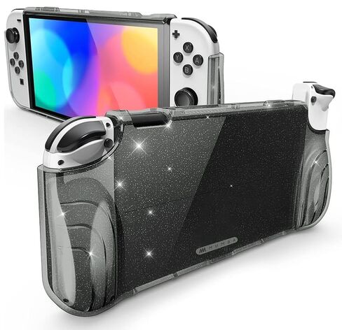 Case Mumba for Nintendo Switch OLED 2021 ، [سلسلة Thunderbolt] غطاء واقي واقي مع GRIP TPU متوافق مع Nintendo Switch New OLED 7 بوصة ووحدة تحكم Joy-Con (Clear) in Kuwait
