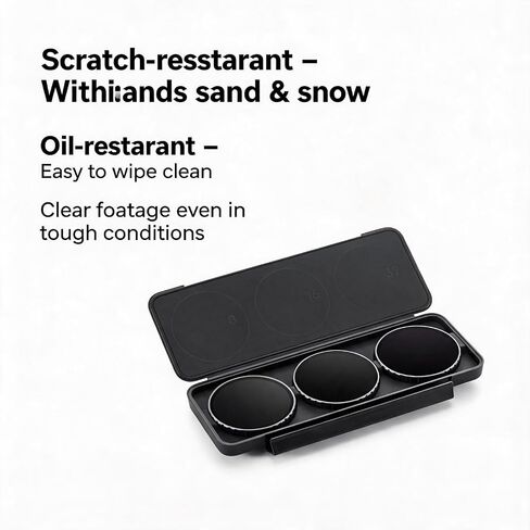 ND Filter Set for DJI Osmo Action 6, 3-Pack (ND8, ND16, ND32), HD Optical Glass, Anti-Scratch, for Bright Environments,Compatibility: Osmo Action 6 in Kuwait