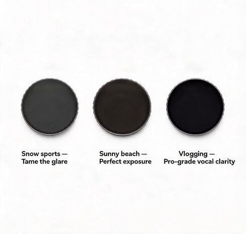 ND Filter Set for DJI Osmo Action 6, 3-Pack (ND8, ND16, ND32), HD Optical Glass, Anti-Scratch, for Bright Environments,Compatibility: Osmo Action 6 in Kuwait