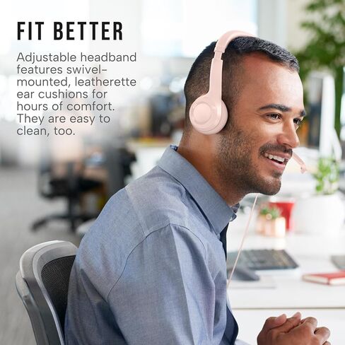 Logitech H390 Gaming Headphones, Wired Headphones with Mic, USB Headset with Microphone for PC, Noise Cancelling Microphone for Video Meetings, Music, Gaming - Rose, Pack of 4 in Kuwait