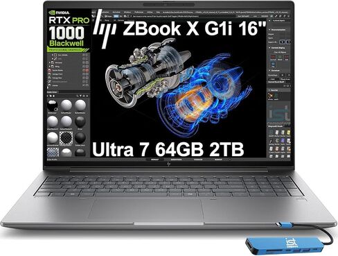 HP ZBook X G1i 16" Mobile Workstation - WUXGA - 60 Hz - Intel Core Ultra 7 265HX - vPro Technology - 64 GB - 1 TB SSD - English Keyboard - Smart Card Reader - Meteor Silver - Intel Chip - 1920 x 1200 in Kuwait
