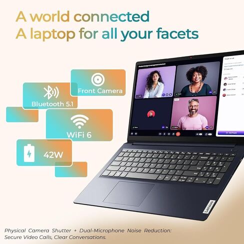 Lenovo IdeaPad Slim 3 15.6" FHD Business Laptop, Intel N150 Processor, 8GB DDR5 RAM, 128GB SSD, Windows 11 with Microsoft 365, Portable Computer for Everyday Use, Abyss Blue in Kuwait